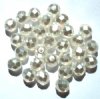 25 8mm Faceted White Pearl Glass Firepolish Beads